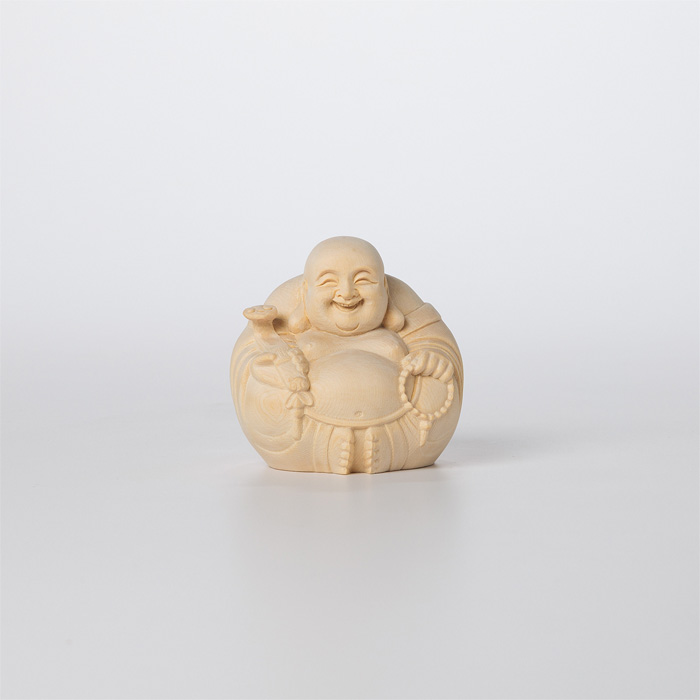 木彫 丸布袋 桧 7cm No.8