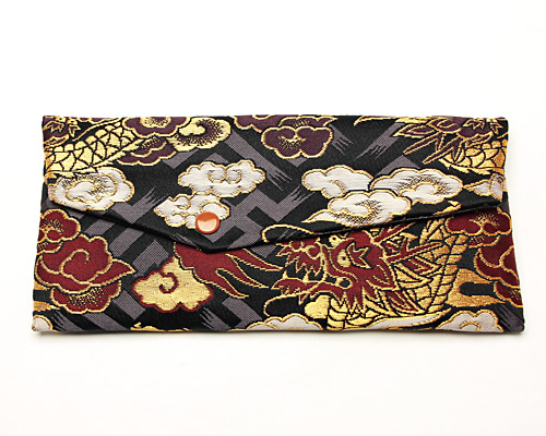 珠数入 西陣織（黒 雲海と龍）