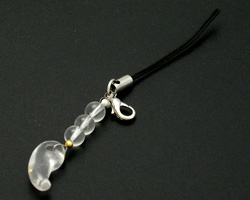 勾玉携帯ストラップ 本水晶