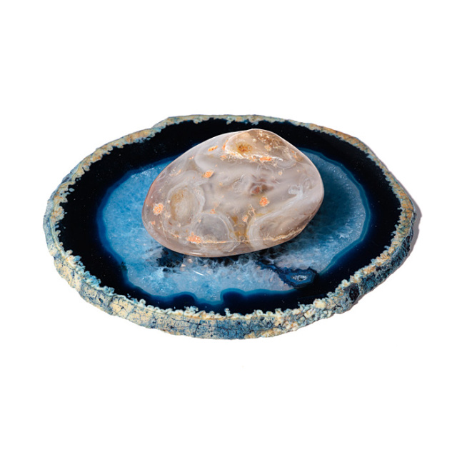 水入り瑪瑙 瑪瑙原石 水入りメノウ 水入りアゲート ブレス置き 天然石