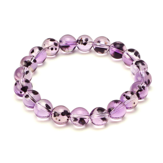 ロマネサイトインアメジスト　10mm 天然石 トップクォリティ]ロマネサイトインアメジスト彫刻（龍亀/ロングイ