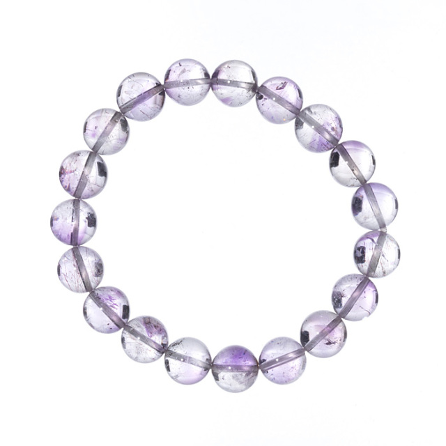 ブレスレット アメジストエレスチャル （マダガスカル産） 10.5mm 19玉