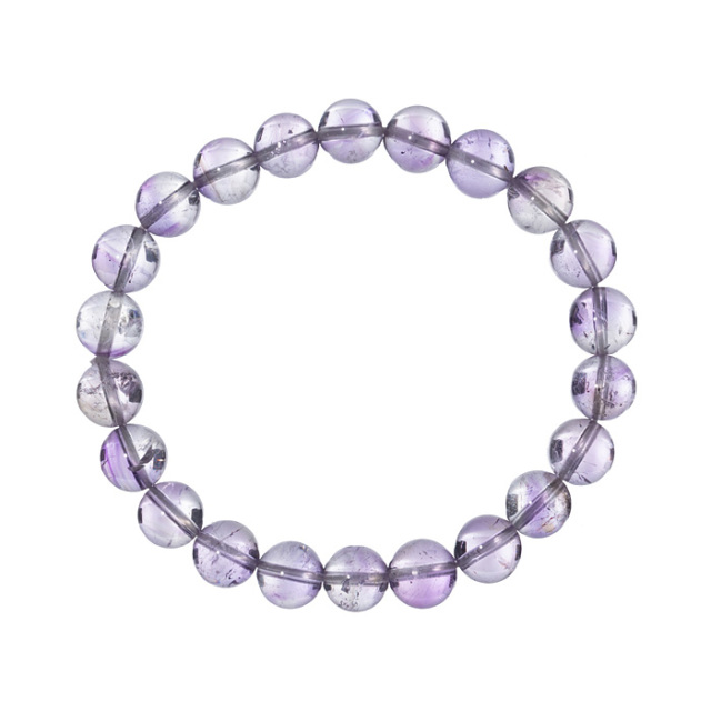 ブレスレット アメジストエレスチャル （マダガスカル産） 8.5mm 22玉