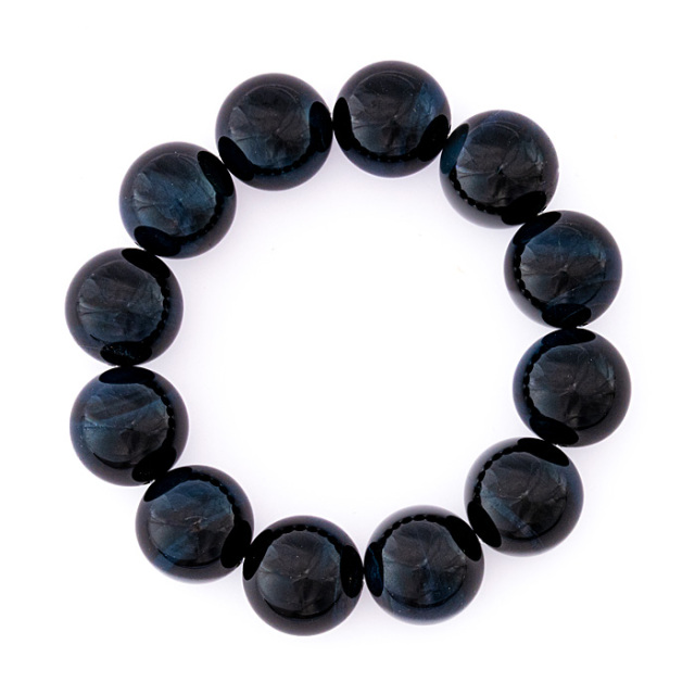ブレスレット ブルータイガーアイ（青虎目石） 18mm 12玉 （アソート