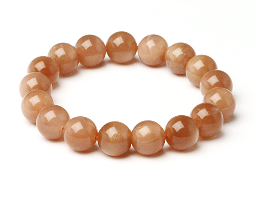ブレスレット アプリコットムーンストーン 12φ 17玉 No.8