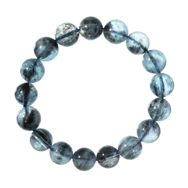 高品質　モスアクアマリンブレスレット　2 高品質++]モスアクアマリンブレスレット（約10.5mm玉・ブルー系