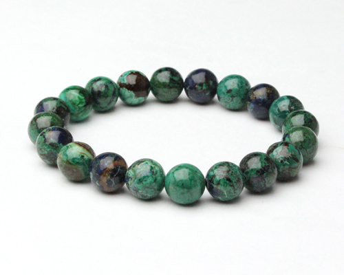 ブレスレット アズライト マラカイト（アズロマラカイト） 10φ 20玉 No