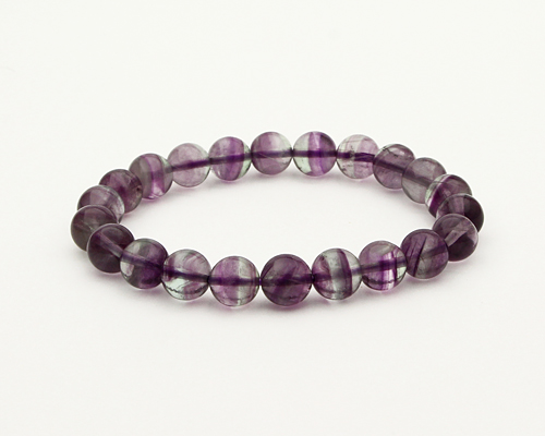 ブレスレット バイカラーフローライト（パープル） 8φ 22玉 No.13