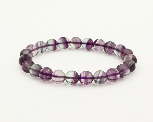 ブレスレット バイカラーフローライト（パープル） 8φ 23玉 No.14