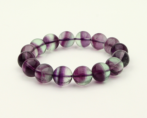 ブレスレット バイカラーフローライト（パープル） 12φ 16玉 No.18