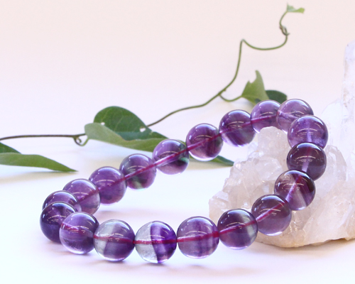 0603103 大玉カラフルフローライトブレスレット12.2ミリ16.5センチ