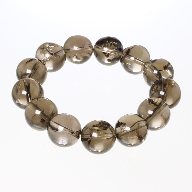 ブレスレット ナチュラル アイリス スモーキークォーツ 16φ 13玉 No.21
