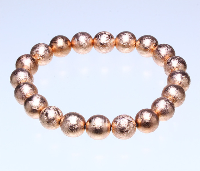 ブレスレット ギベオン（ピンク） 10φ 20玉 No.38 《鑑別書付》 | 高級