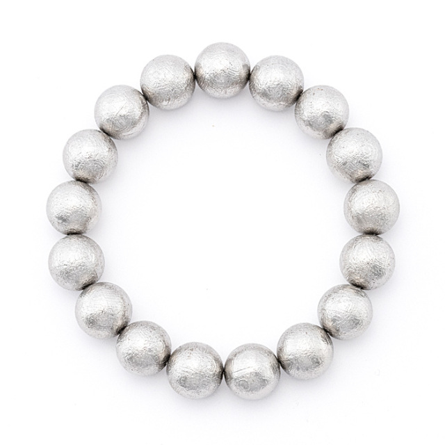 ブレスレット ギベオン （ナミビア産） 12mm 17玉 No.49 《鑑別書付》