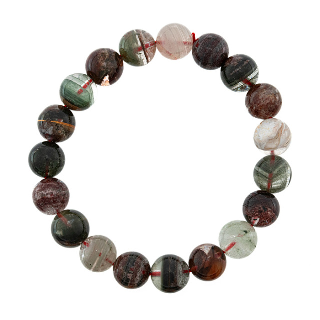 ブレスレット 千層ガーデン水晶 （ブラジル産） 10mm 19玉 No.46