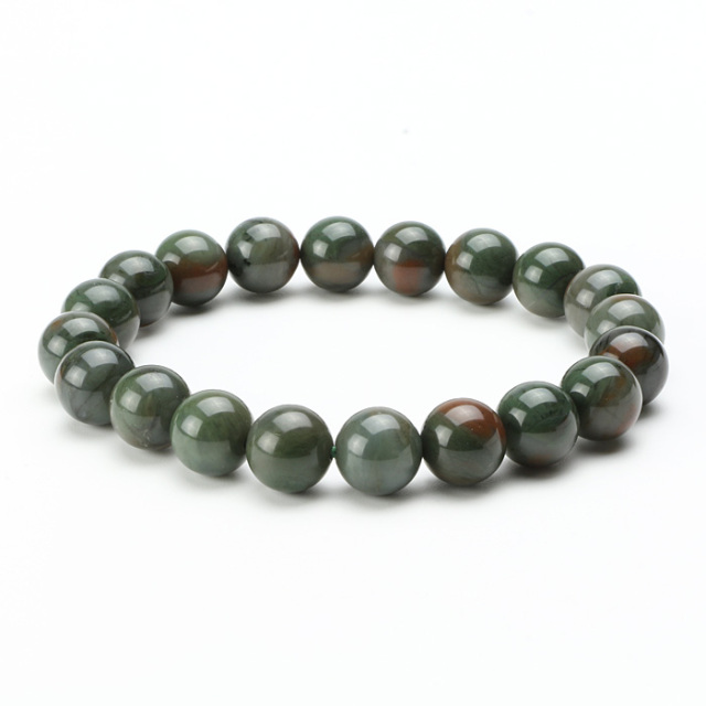 純天然碧玉ブレスレット 碧玉 ブレスレット 】 出雲石 国産 花仙山 青めのう 緑 限定品 稀少