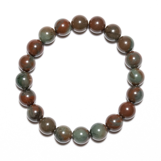 ブレスレット 出雲碧玉 赤 （島根県産） 10φ 20玉 No.9 《証明書付