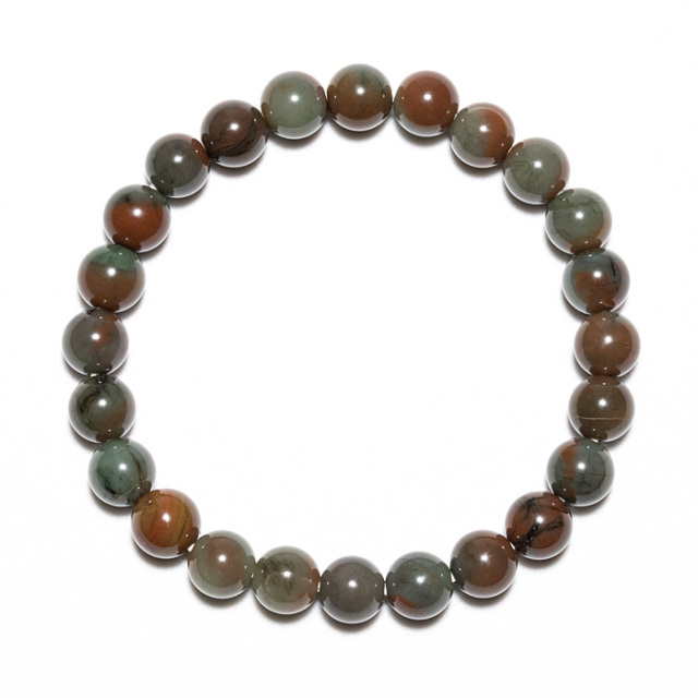 ブレスレット 出雲碧玉 赤 （島根県産） 8φ 24玉 No.6 《証明書付