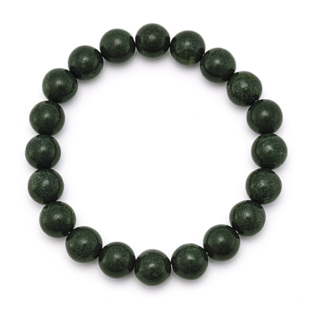 ブレスレット 神居古潭（カムイコタン） （北海道産） グリーン 10mm 20玉 （アソート） No.21 《証明書付》