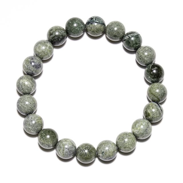 ブレスレット 熊野薬石 グレー （三重県産） 10mm 20玉 （アソート） No.5 《証明書付》