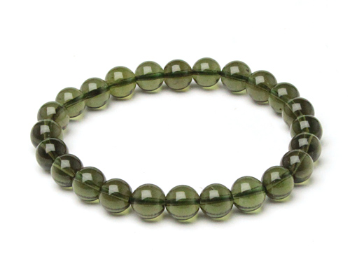 ブレスレット モルダバイト8～8.5φ 24玉 No.12 《鑑別書付》 | 高級