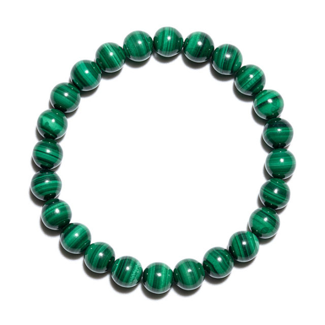 ブレスレット マラカイト Topランク 8φ 24玉 （アソート） No.11