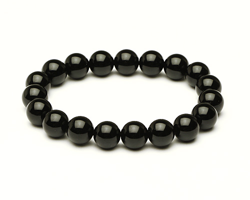 ブレスレット 黒水晶（モリオン） 10mm 19玉 （アソート） No.4 《鑑別書付》
