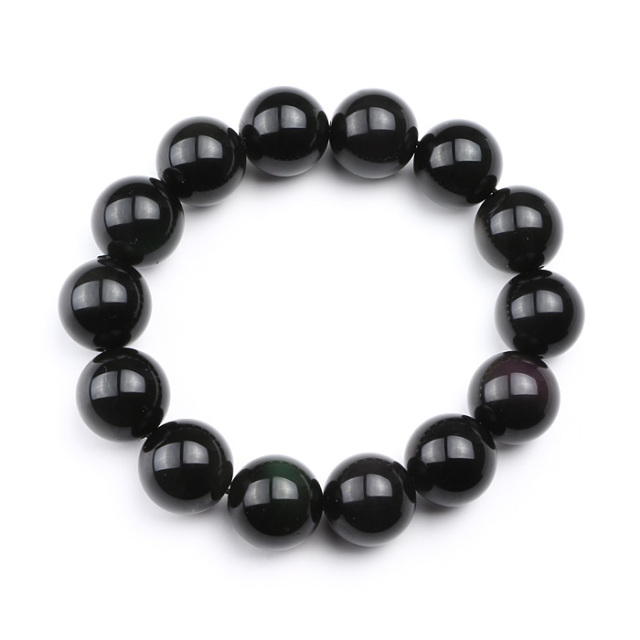 ブレスレット レインボーオブシディアン （メキシコ産） 16mm 14玉 （アソート） No.17