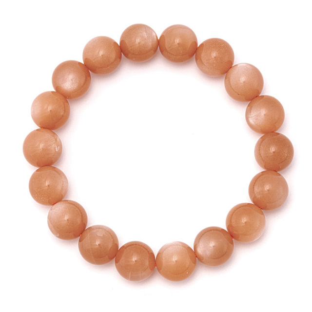 ブレスレット ピンクムーンストーン （タンザニア産） 12mm 18玉 No.5