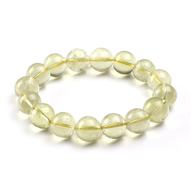 ブレスレット リビアングラス AAA 12mm 16玉 No.14 《鑑別書付