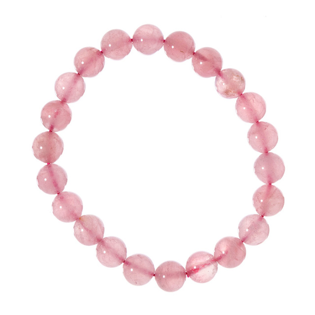 マダガスカル産ディープローズクォーツのブレスレット ディープローズクォーツ（産地・マダガスカル） ラウンド10mm