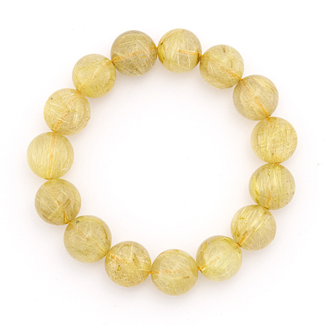 ブレスレット ルチルクォーツ AA （ブラジル産） 14mm 15玉 No.84