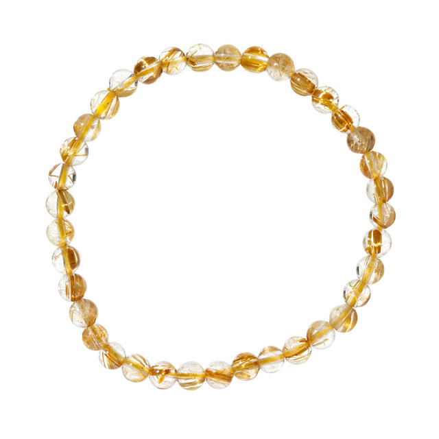 ブレスレット タイチンルチルクォーツ 5mm 37玉 （アソート） No