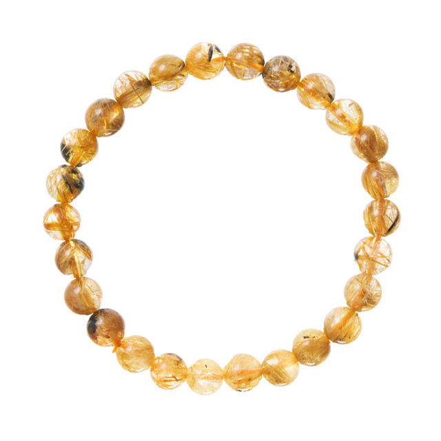 ブレスレット ルチルクォーツ 7mm 26玉 （アソート） No.112 | 神棚