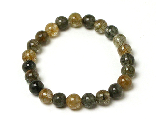 高品質　新入荷　ミックスルチルブレス超大玉約16.5㎜（新品未使用）金運虹あり 大玉の福禄寿ミックスルチルブレスレット【16mm珠／内径13～18cm選択可