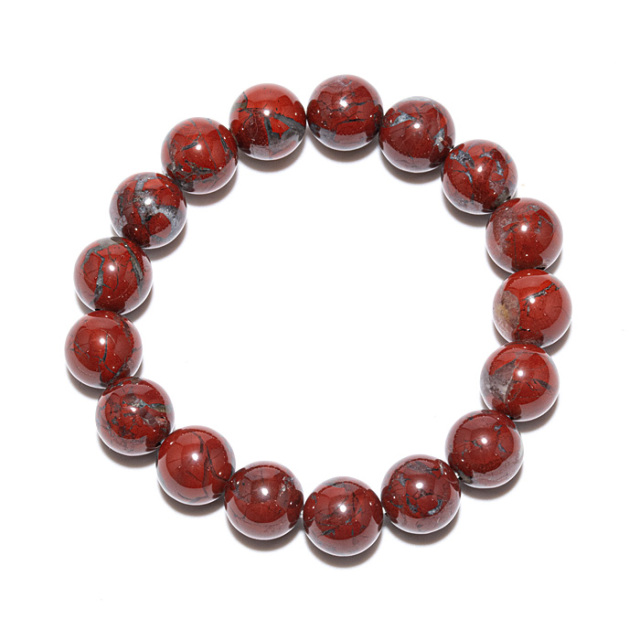ブレスレット 佐渡赤玉石 （新潟県産） 12φ 17玉 No.17 《証明書付
