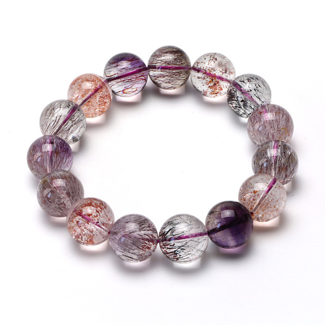 ブレスレット スーパーセブン AA （マダガスカル産） 14φ 15玉 No.23