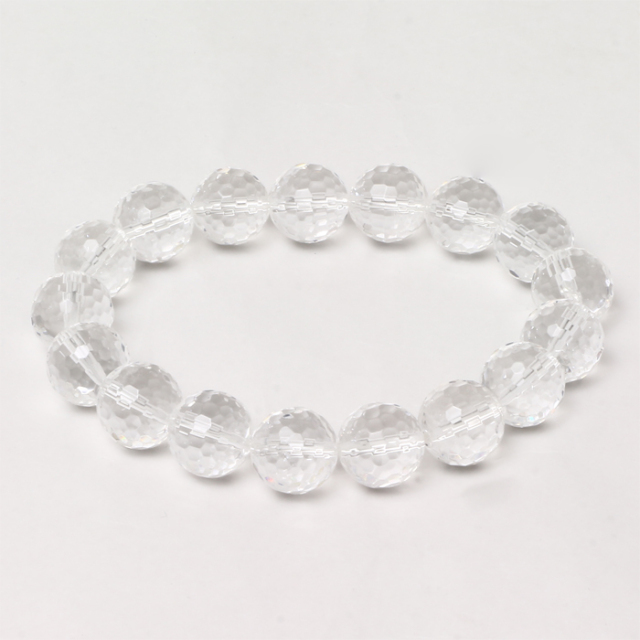 ブレスレット 天然水晶 128面カット 12φ 17玉 No.23
