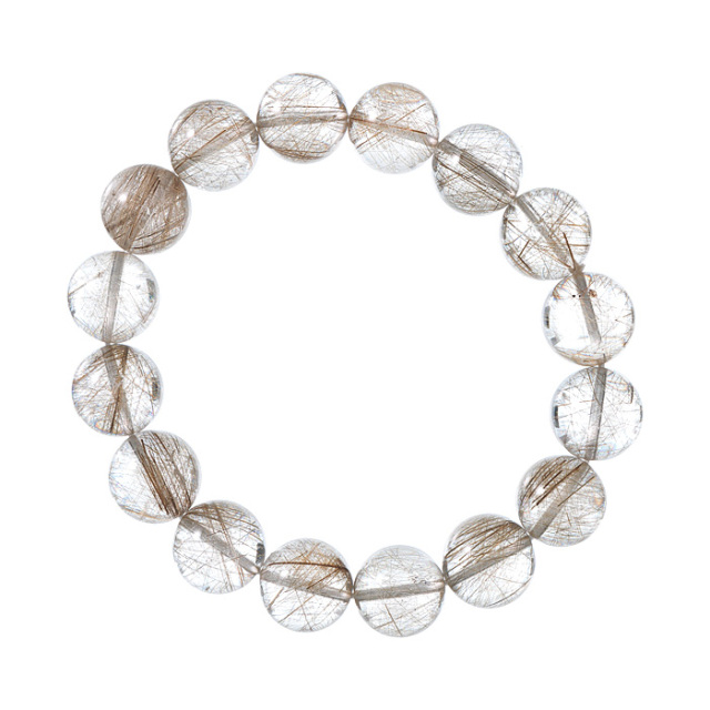 ブレスレット シルバールチルクォーツ （ブラジル産） 13mm 16玉 No.11