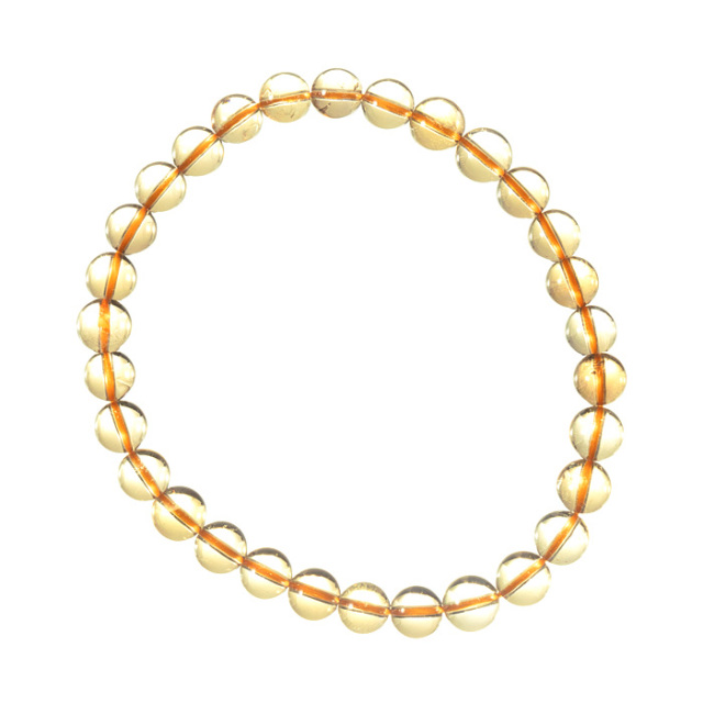 ブレスレット 天然シトリン （マダガスカル産） 5mm 30玉 No.41
