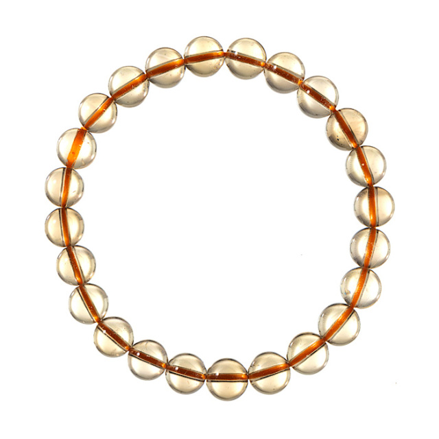 ブレスレット 天然シトリン （マダガスカル産） 7.5mm 24玉 No.47