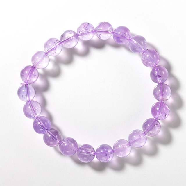 ブレスレット ラベンダーアメジスト AA （ブラジル産） 8.5mm 22玉 No.96