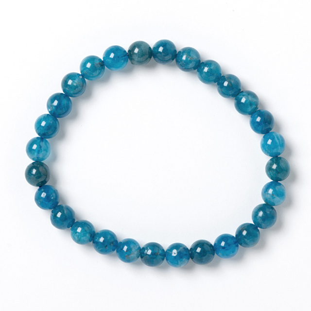 ブレスレット ネオンブルーアパタイト AA （ペルー産） 6mm 28玉