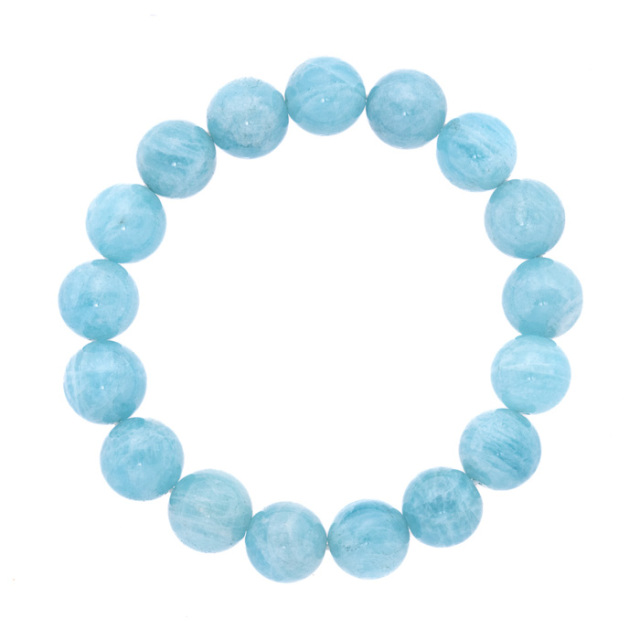 ブレスレット アクアマリン 12mm 17玉 （アソート） No.77