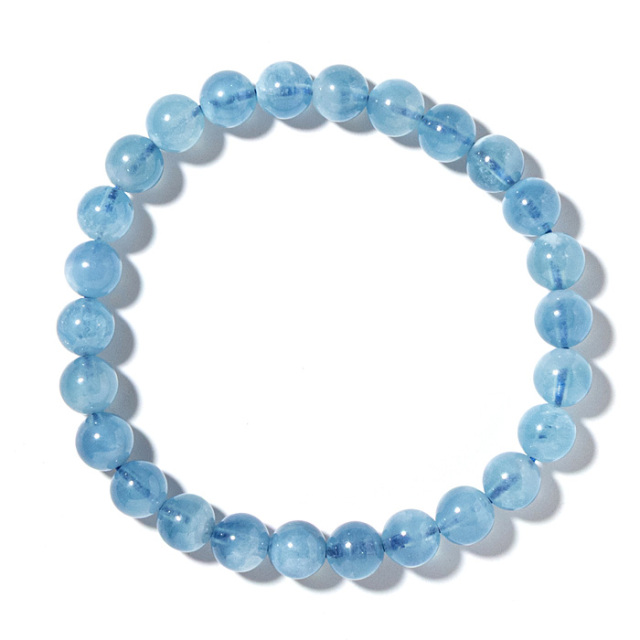 ブレスレット アクアマリン A （モザンビーク産） 7mm 26玉 No.80