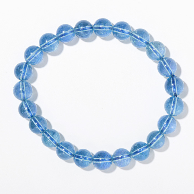 ブレスレット アクアマリン SA （ウイグル自治区産） 8mm 23玉 No.87
