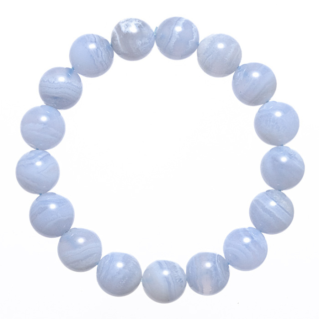 ブレスレット ブルーレースアゲート （南アフリカ産） 12mm 17玉 No.10