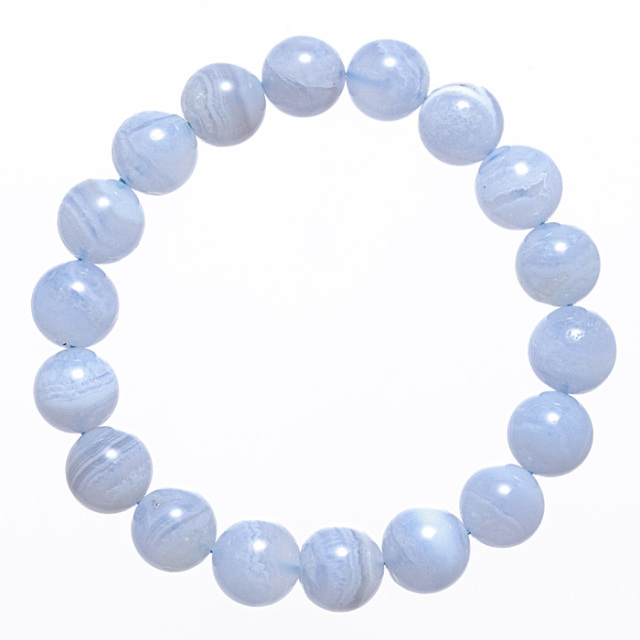 ブレスレット ブルーレースアゲート （南アフリカ産） 11.5mm 18玉 No.8