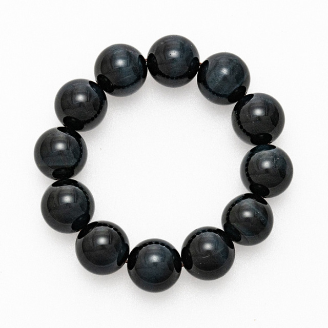 ブレスレット ブルータイガーアイ （青虎目石） 16mm 12玉 （アソート