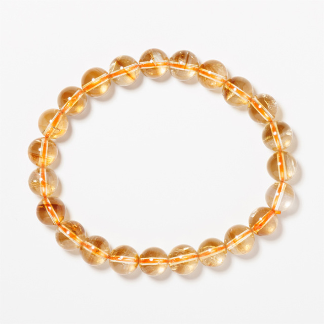 もも ブレスレット シトリン ツァボライト ブレスレット シトリンファントム AA （ブラジル産） 8mm 23玉 No.54